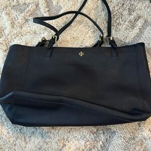 Tory Burch leather tote, navy blue